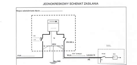 Schemat Jednokreskowy Dla ZE Wymiana Tablicy A Schemat Jednokreskowy