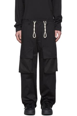 Y Black Gabardine Cargo Pants Ssense Uk