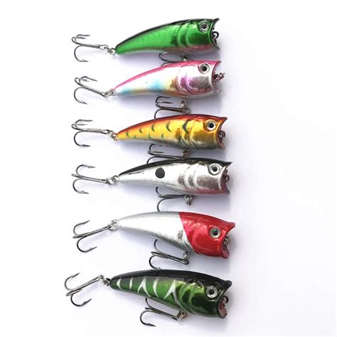 Lot 1pcs Fishing Topwater Floating Popper Poper Lure Hooks Crank Baits