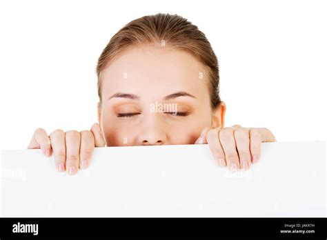 attractive woman   copy space isolated  white stock photo alamy