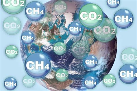 CO2 Dióxido De Carbono E Emissões De Metano De Gás Ch4 São As Duas