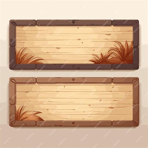 Premium Vector Wooden Sign Vector Illustration