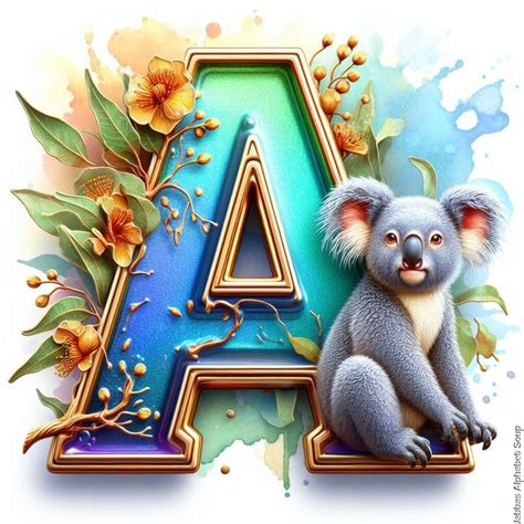 Buchstabe Letter A In Zeichentrick Bilder Alphabet Koala