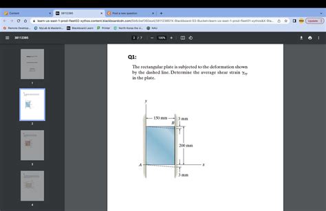 The Rectangular Plate Is Subjected To The Deformation