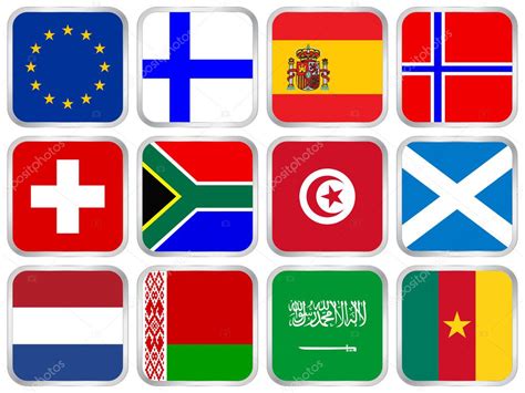 All World National Flags Icon Set Alphabetically Part 3 Of 3 Vector Images