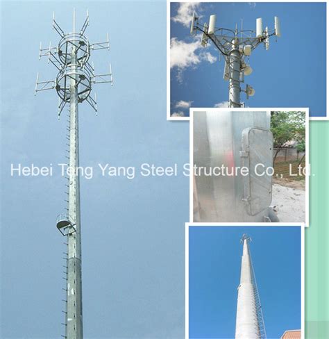 China Triangle Radio Antenna Telecom Monopole Steel Pole Towers China