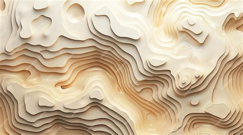 Abstract Topographic Map With Beige And Cream Colors Premium Ai