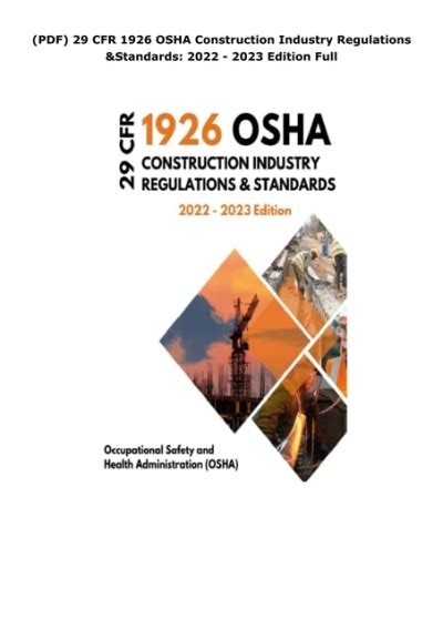 Pdf Cfr Osha Construction Industry Regulations Standards