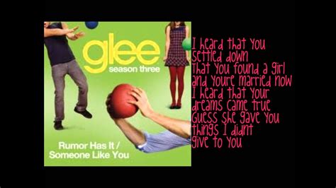 Rumour Has It Someone Like You Glee Cast Version Lyrics YouTube