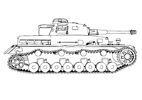 Contorno De Un Tanque Militar De La Segunda Guerra Mundial En Un Vector