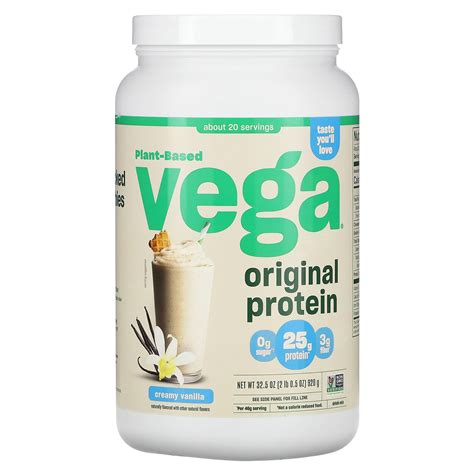 Vega Plant Based Original Protein Creamy Vanilla 2 Lb 0 5 Oz 920 G