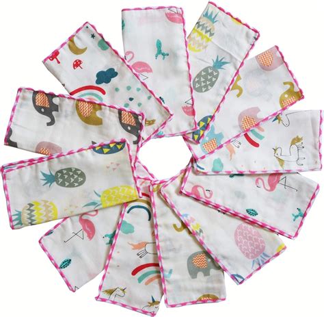 Muslin Baby Washcloths Set Pack Natural Cotton Infant Bath Towel