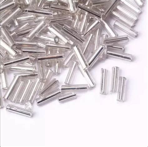 Silver Line Silver Colour Pipe Bugle Glass Beads At Rs 110 Kg Colored