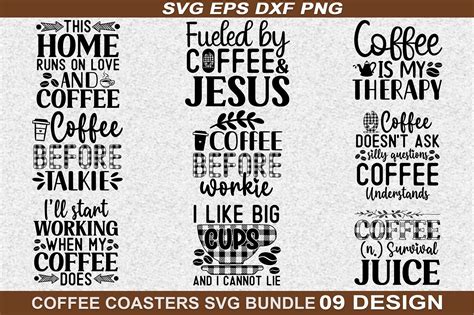 Coffee Coaster Svg Bundle By Bundlestshirt Thehungryjpeg