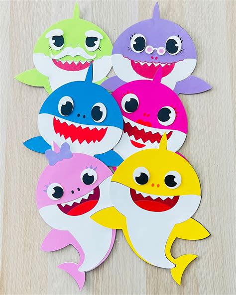 Baby Sharks Characters, Baby Shark Family Party Decorations, Shark Family Cutout Centerpiece - Etsy