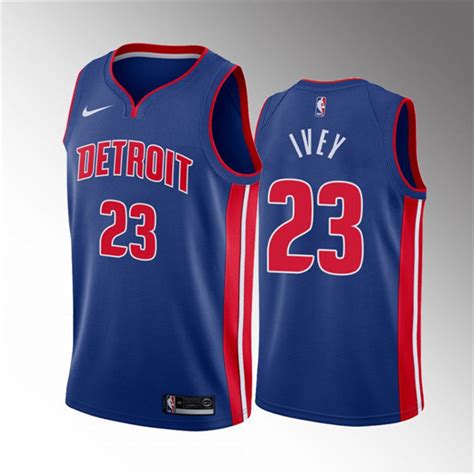 Mens Detroit Pistons Jaden Ivey Blue Icon Edition Jerse