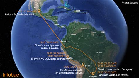 El “periplo” Del Avión De Evo Los Países Que Autorizaron El Vuelo Y