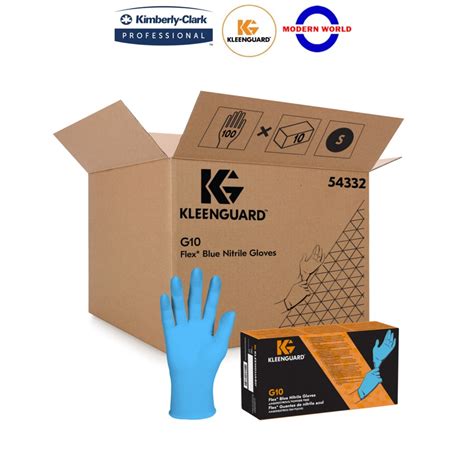 KLEENGUARD G10 Flex Blue Nitrile Gloves 10 Boxes X 100pcs 54332 34