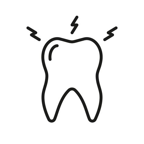 Toothache Line Icon Teeth Pain Tooth Ache Linear Pictogram Oral