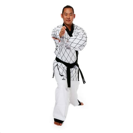 KIMONO HAPKIDO BLANC A BRODERIE RHOMBE SARL AJI SPORT