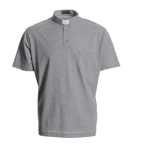 Clergyman Polo Shirt In Grey 100 Cotton Online Sales On