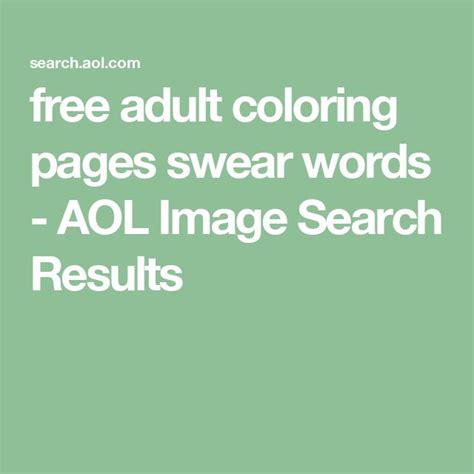 The Words Free Adult Coloring Pages Swear Words Aol Image Search