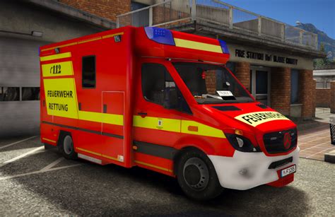 M B Sprinter Feuerwehr M Nchen Rtw Paintjob Reflection Gta Mods