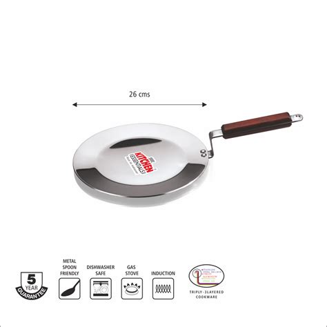 Ferstal Triply Tawa Cm With Wooden Handle Kitchen Essentials