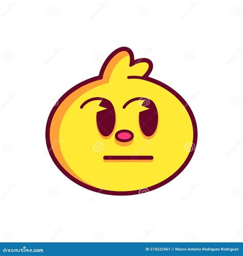 Vector Emoji Cute Unamused Face Illustration Isolated Stock Vector