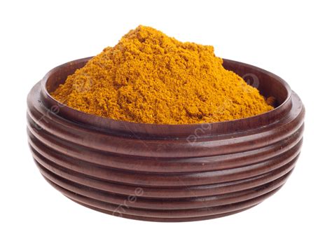 Curry Powder On Bowl One Container Ground Turmeric Png Transparent