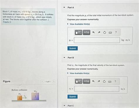 Solved Block 1 Of Mass M1 8 10 Kg Moves Along A