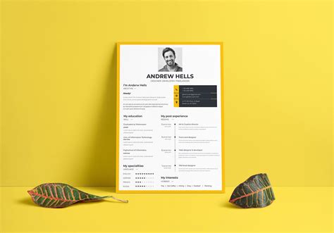 A4 Modern Resume Template 599 Resume Design Template Creative Resume