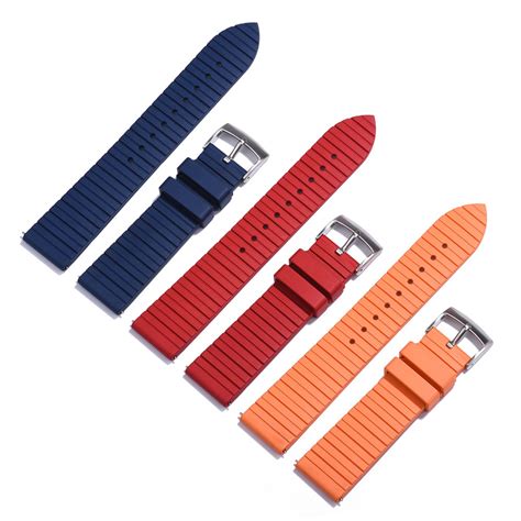 Juelong Horizontal Stripes Fkm Rubber Watch Strap Mm Mm