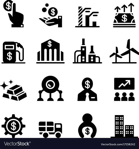 Stock exchange market icons Royalty Free Vector Image