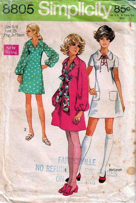 1970s Simplicity 8805 Vintage Sewing Pattern A Line Dress Etsy In 2023 Vintage Clothes