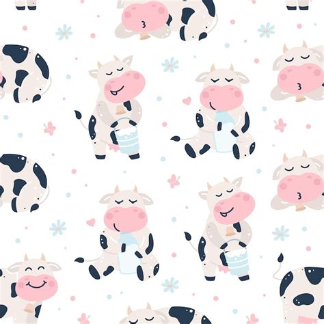 Premium Vector Cow Seamless Pattern