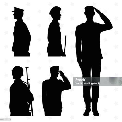 Cinq Silhouettes De Soldats Vecteurs Libres De Droits Et Plus Dimages