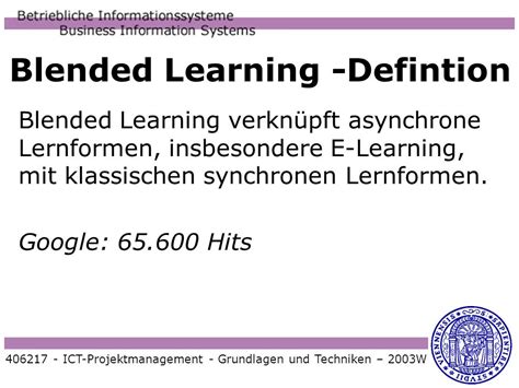 E Learning und Blended Learning an der Universität und WU Wien ppt