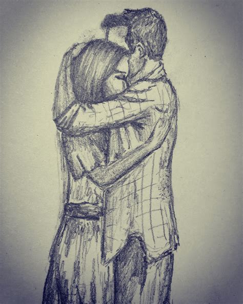 Pencil Sketch Of Couples Capturing Love And Emotion In A Timeless Medium