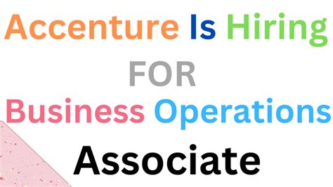 Accenture Is Hiring For Business Operations Associate MoneyMintra