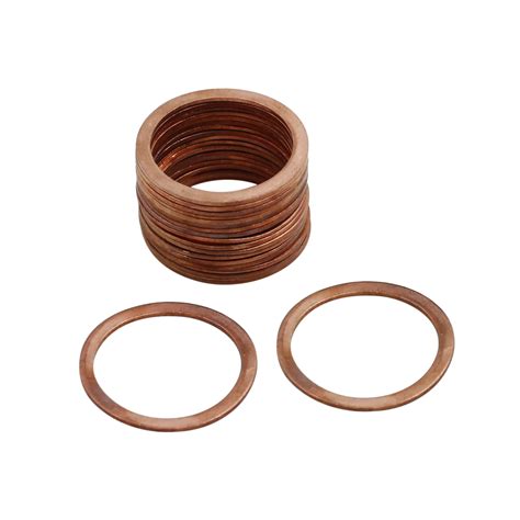 20pcs 24mm Inner Diameter Copper Washers Flat Sealing Gaskets Ring