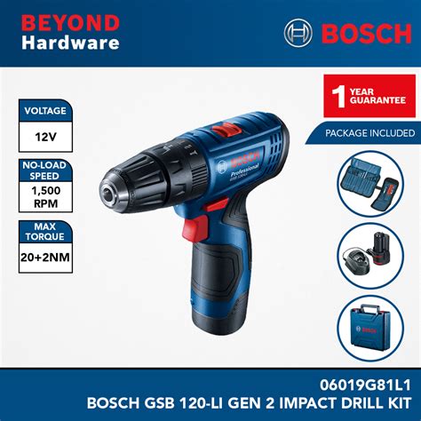 Bosch Gsb Li Gen Professional Cordless Impact Drill Kit With