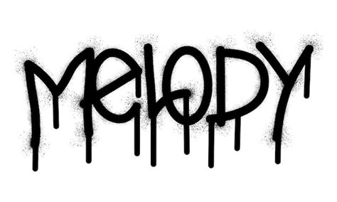 Premium Vector Graffiti Melody Text With Black Spray Paint