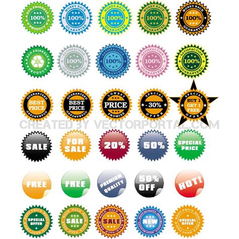 stickers set 3 Royalty Free Stock Free Vector