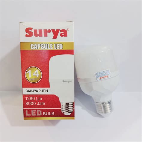 Jual Lampu Led Watt K Putih Surya Capsule W Bohlam Led