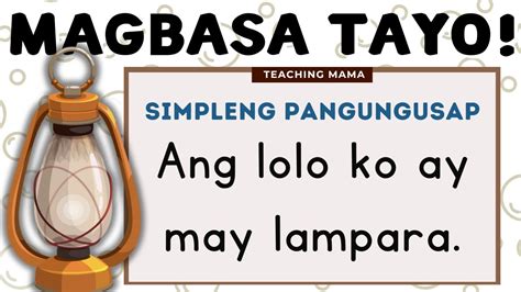 Magbasa Tayo Pagsasanay Sa Pagbasa Ng Tagalog Kinder Grade