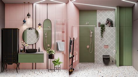 pink tile bathroom ideas | Interior Design Ideas