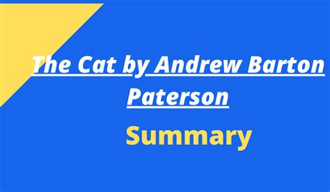 The Cat Summary By Andrew Barton Paterson Best Summary 1