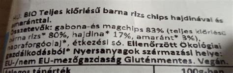 Bio teljes kiőrlésű barna rizs chips hajdinával és amararanttal Rice up