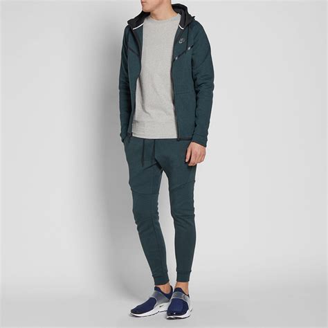 Nike Tech Fleece Windrunner Seaweed Heather And Black End Us